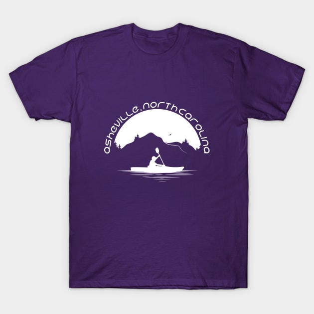 Asheville, North Carolina Kayaking - WO Purple 09 T-Shirt by AVL Merch